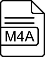 m4a archivo formato línea icono vector