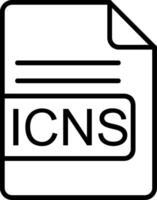 icns archivo formato línea icono vector