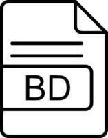 BD File Format Line Icon vector