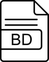 BD File Format Line Icon vector