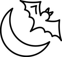Halloween Moon Line Icon vector