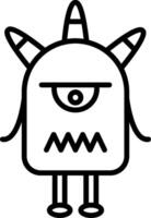 Monster Line Icon vector