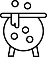 Cauldron Line Icon vector