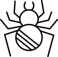 icono de línea de araña vector