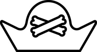 Pirate Hat Line Icon vector