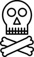 icono de línea de calavera vector