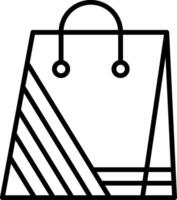 icono de línea de bolsa de compras vector