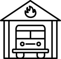 Fire Station Line Icon vector