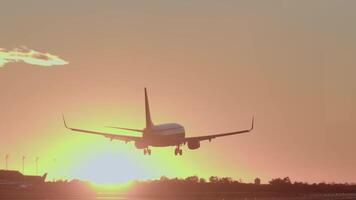 Airplane approaching runway video