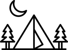 Camping Zone Line Icon vector