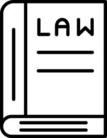 icono de línea de libro de derecho vector
