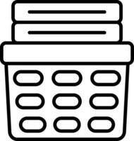 icono de línea de canasta de lavandería vector