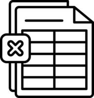 Excel Line Icon vector