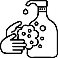 Hand Wash Line Icon vector