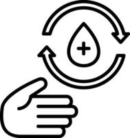 Hand Wash Line Icon vector