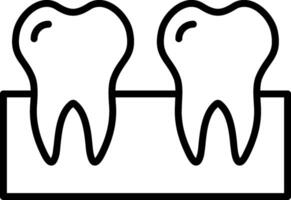 dientes línea icono vector