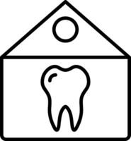 icono de línea de clínica dental vector