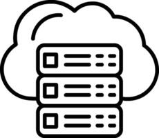 Cloud Servers Line Icon vector