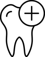 icono de línea de dentista vector