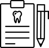 icono de línea de informe dental vector