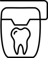 icono de línea de hilo dental vector