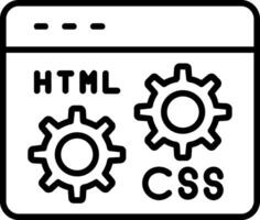icono de línea de desarrollo web vector