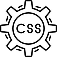 Css Coding Line Icon vector