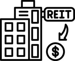 Reit Line Icon vector