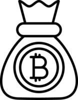 icono de línea bitcoin vector