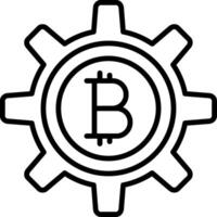 Bitcoin Management Line Icon vector