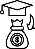 Scholarship Line Icon vector