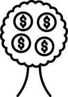 Money Tree Line Icon vector