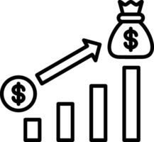 Money Growth Line Icon vector