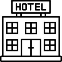 icono de línea de hotel vector