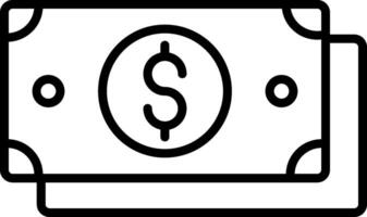 Dollar Bill Line Icon vector