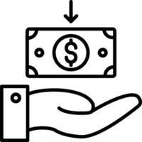 Receive Money Line Icon vector