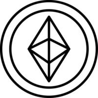 ethereum línea icono vector