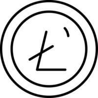 icono de línea de litecoin vector