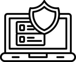 icono de línea de protección de datos vector