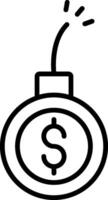 Debt Line Icon vector