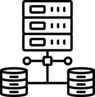 icono de línea de red de datos vector