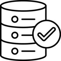 Approved Database Line Icon vector