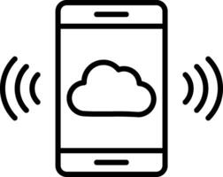 Mobile Cloud Line Icon vector