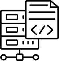 icono de línea de lenguaje de programación vector