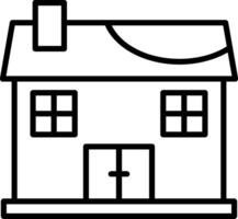 Bungalow Line Icon vector