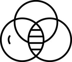 superposición círculos línea icono vector