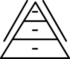 icono de línea de gráfico piramidal vector