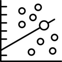 icono de línea de gráfico de dispersión vector