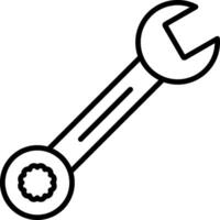 Spanner Line Icon vector
