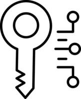 Digital Key Line Icon vector